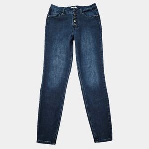 M Jeans By Maurices Button Fly Dark Wash High Rise Skinny Jeans Size M (8/10)
